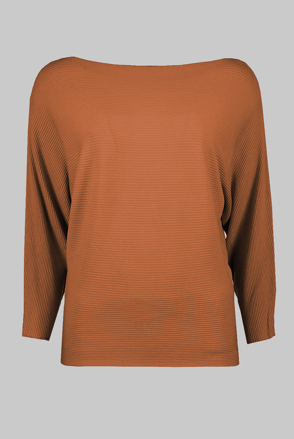 Blusa canale manga 3/4 kimono Café