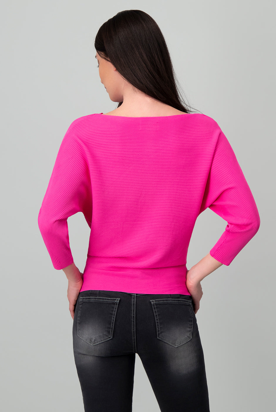 Blusa canale manga 3/4 kimono Fucsia