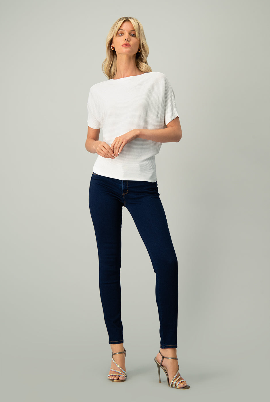 Blusa básica manga corta Blanco