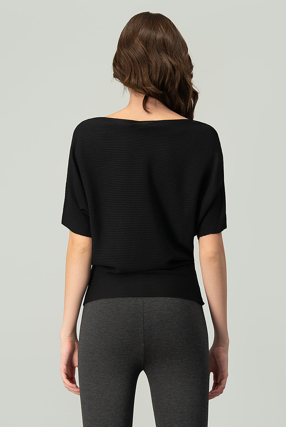 Blusa básica manga corta Negro