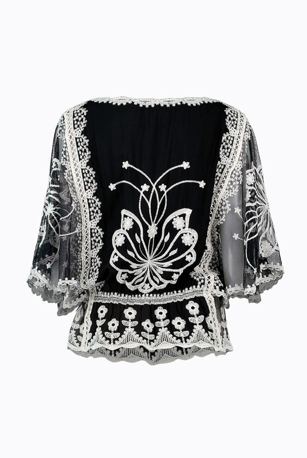 Blusa Peplum Bordada