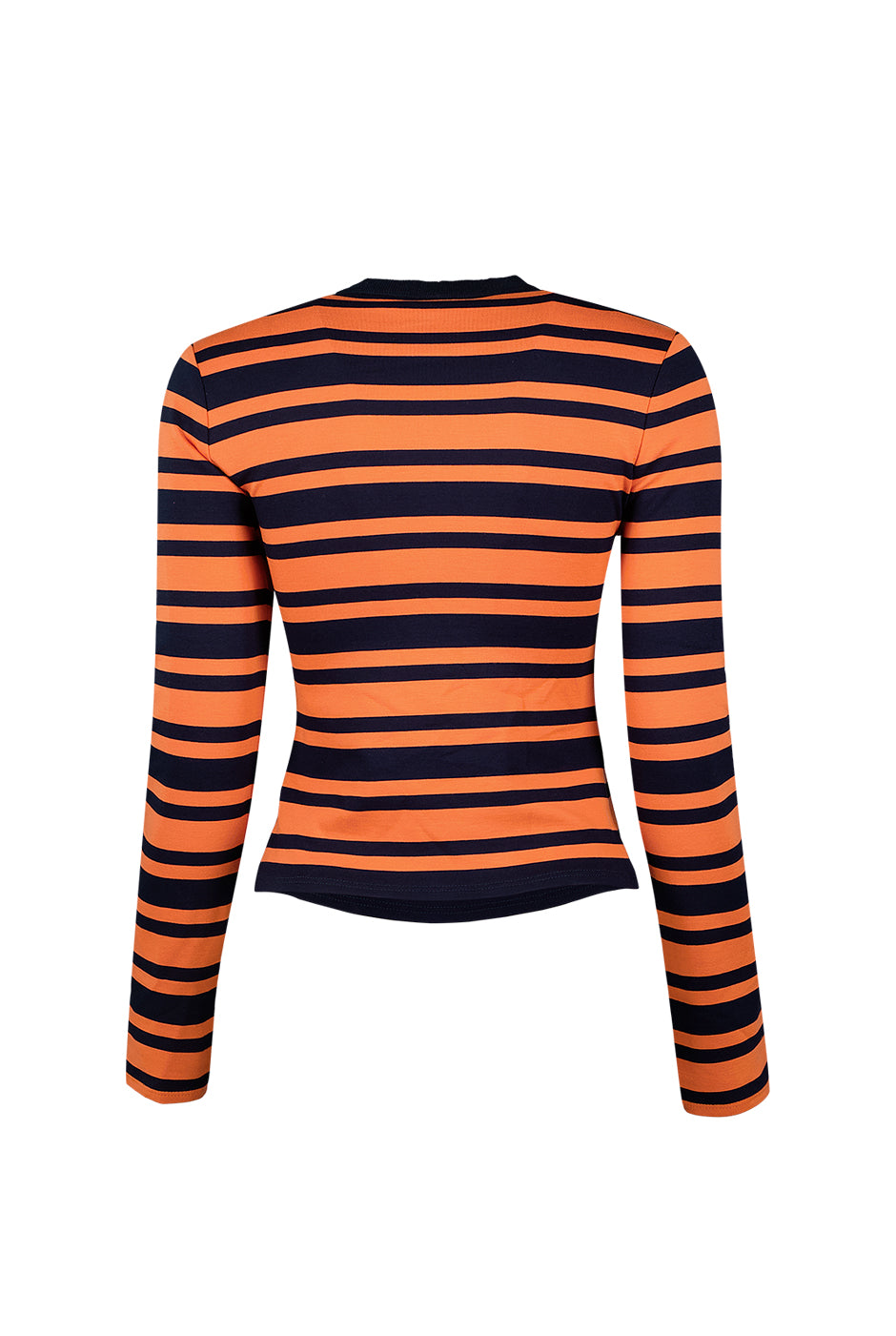 Blusa recta de manga larga con estampado de rayas