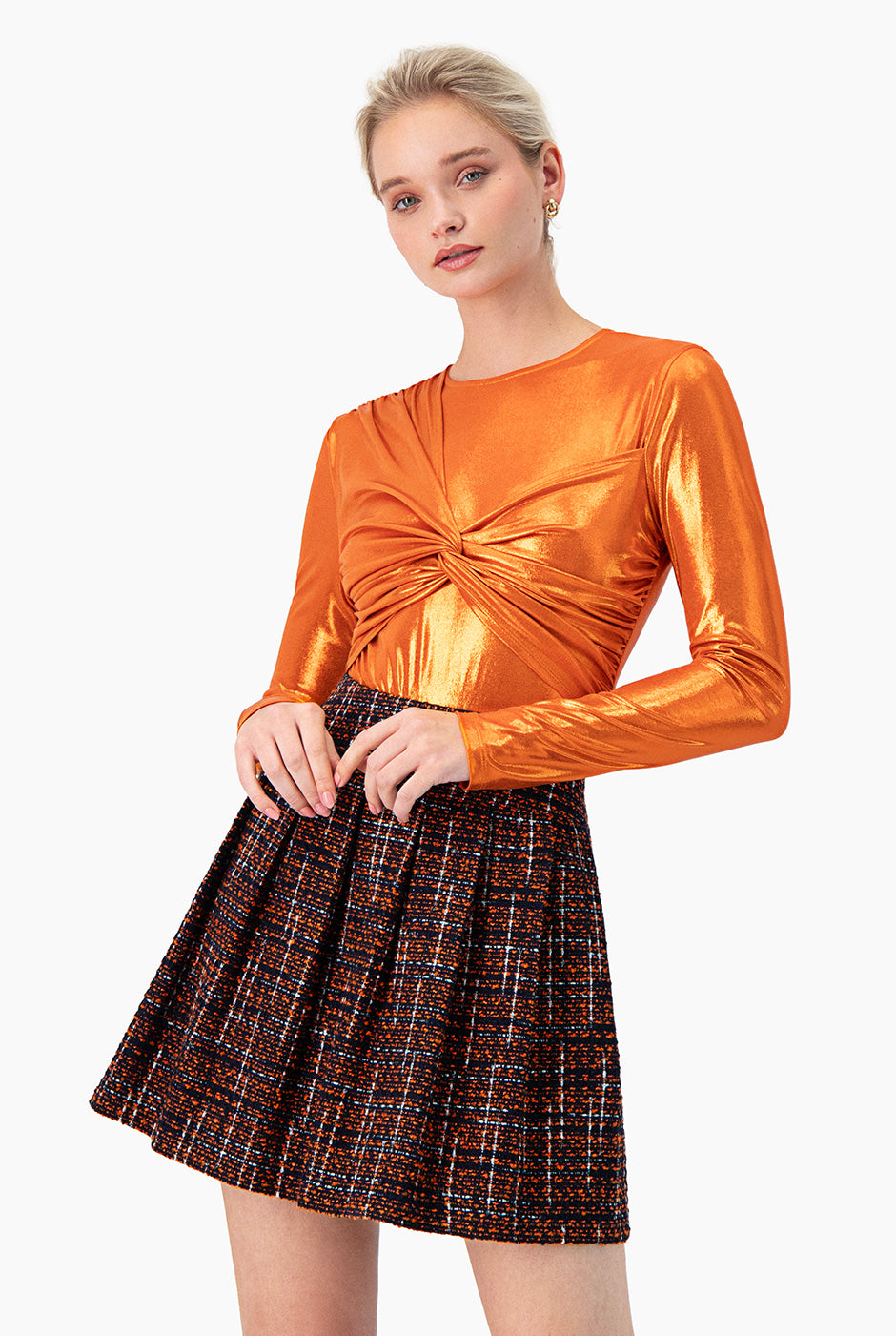 Body de manga larga con cuello redondo