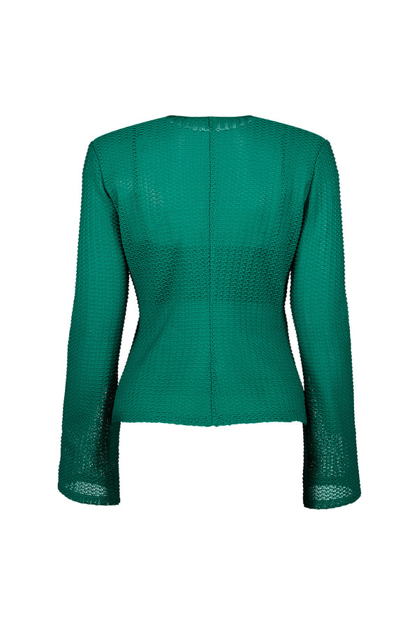 Blusa recta tejida de manga larga