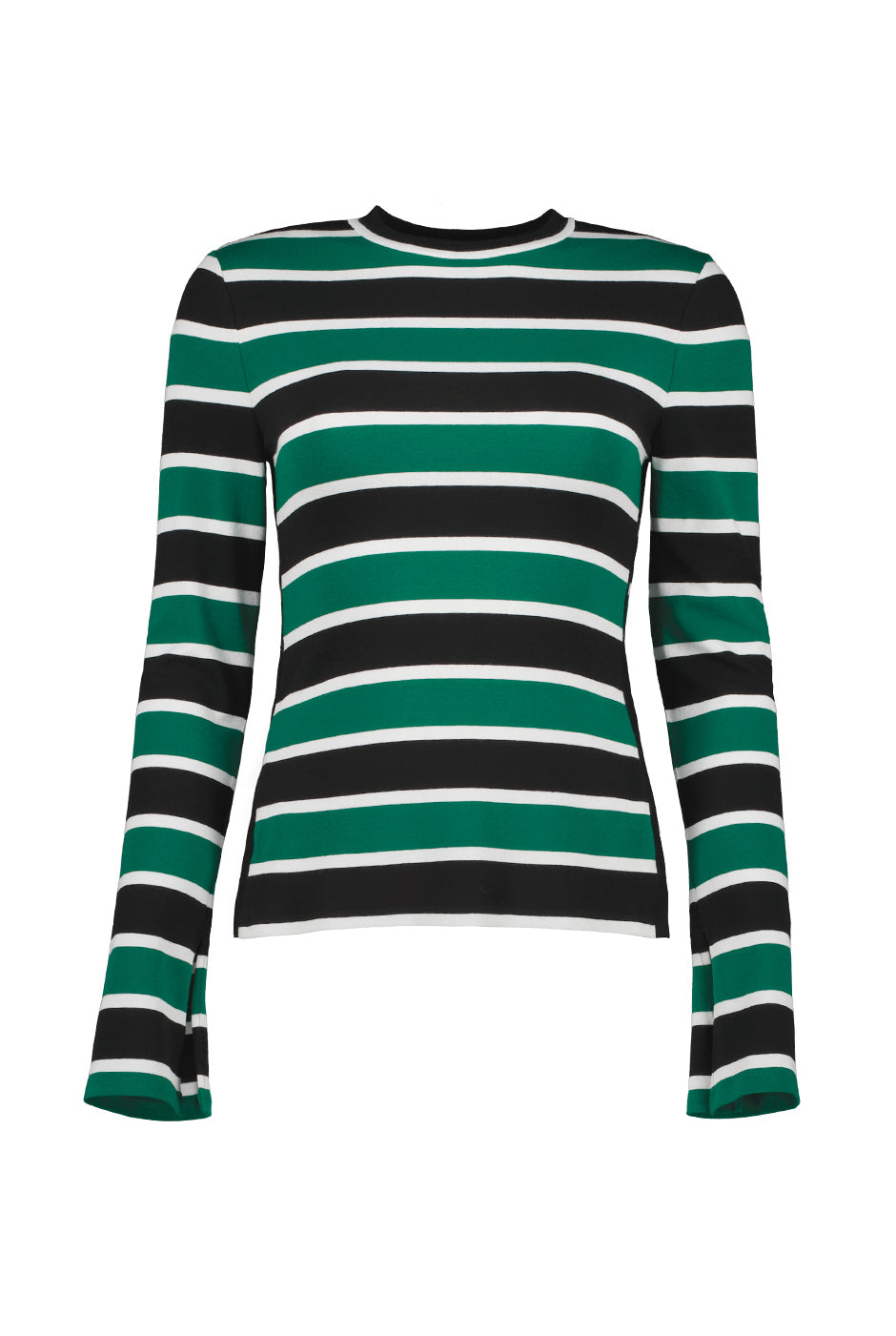 Blusa recta de manga larga y cuello redondo