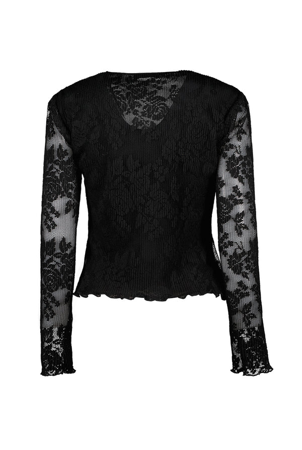 Blusa de manga larga con amarre en el pecho