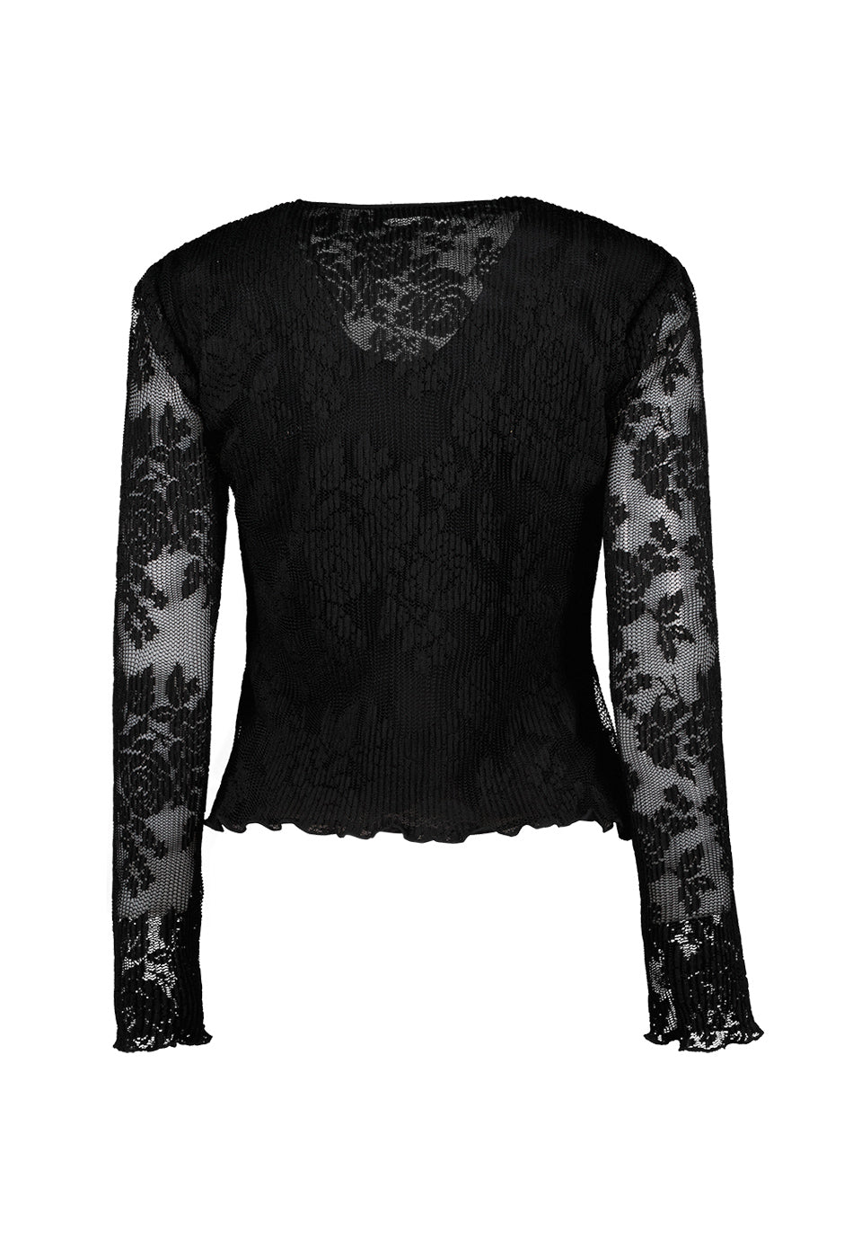 Blusa de manga larga con amarre en el pecho