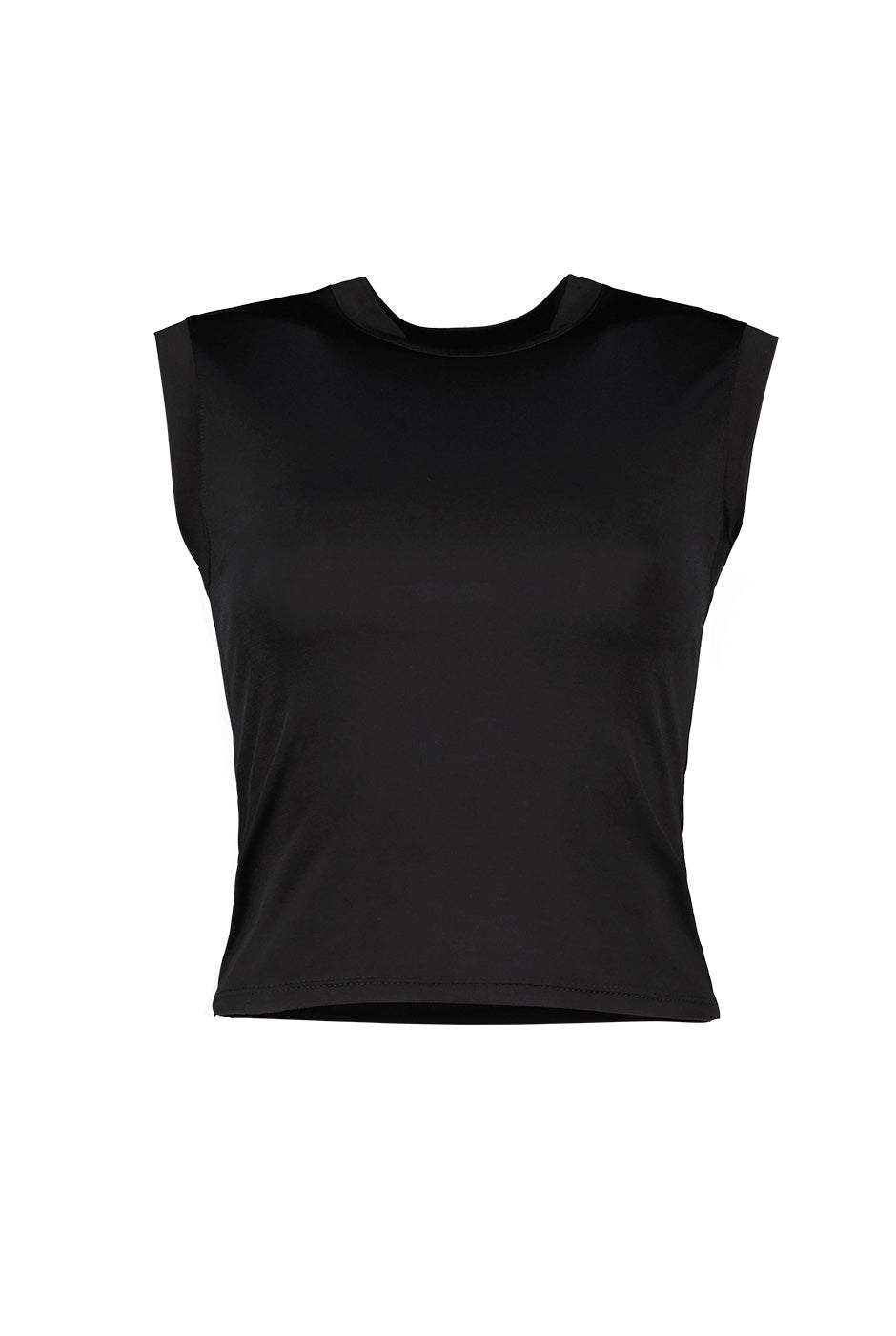 Top liso negro sin mangas