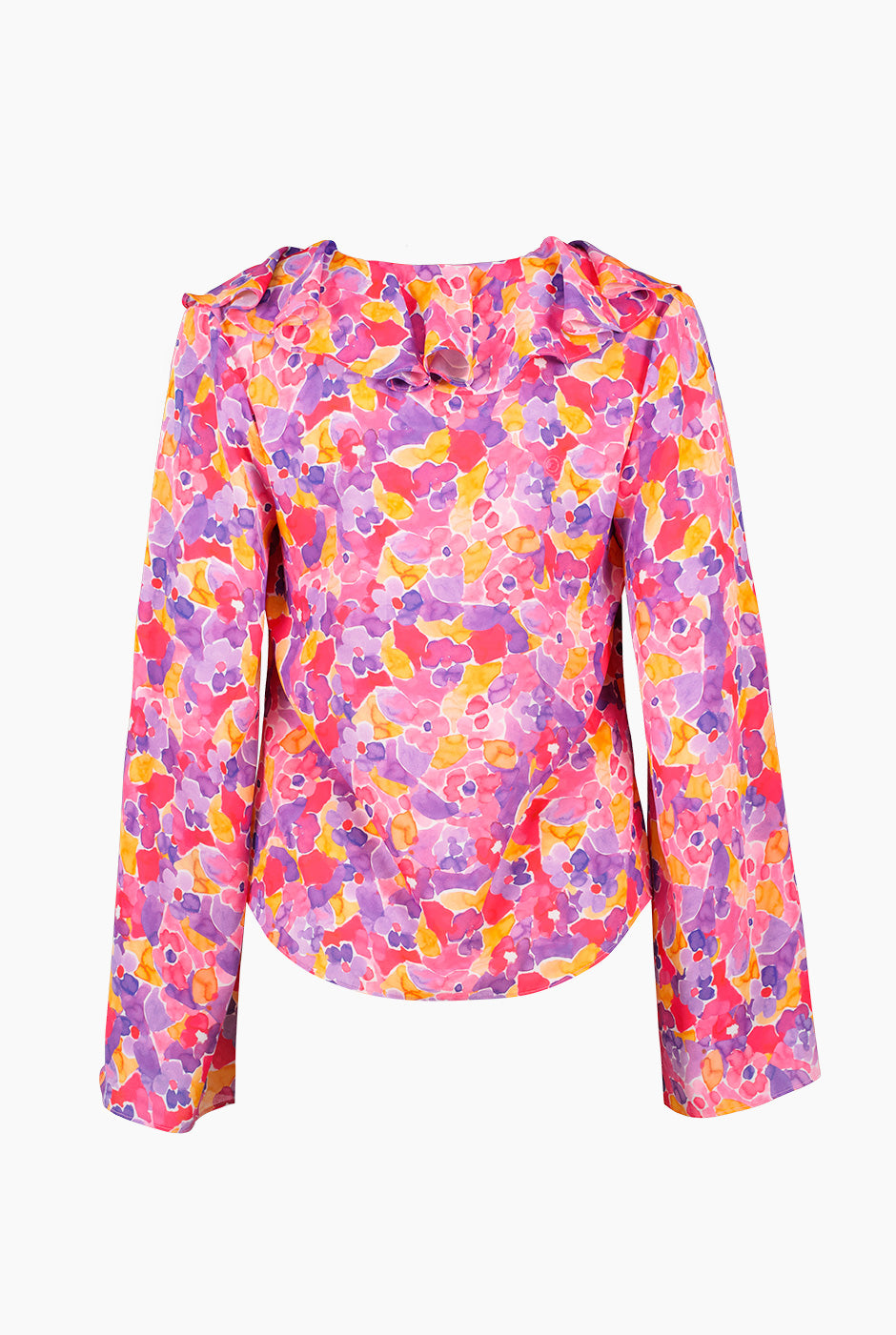 Blusa de manga larga acampanada con aberturas