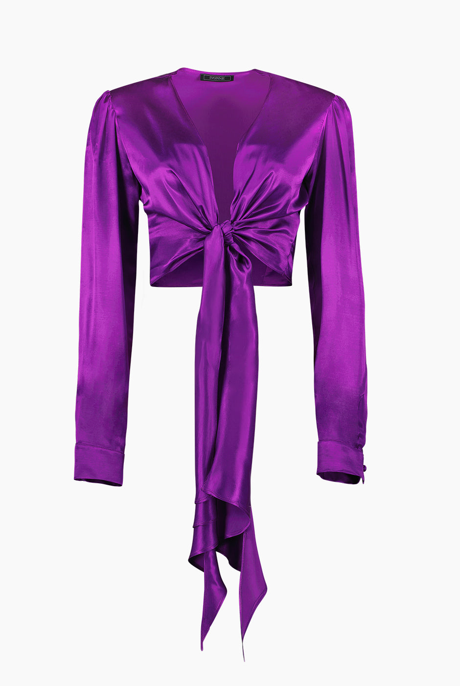 Blusa corta cruzada de manga larga