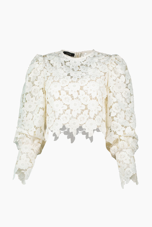Blusa de manga larga con puños y cuello alto