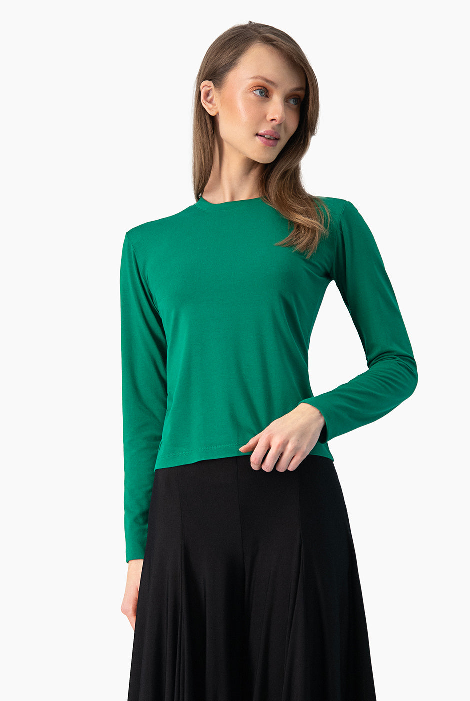 Playera basica de manga larga verde