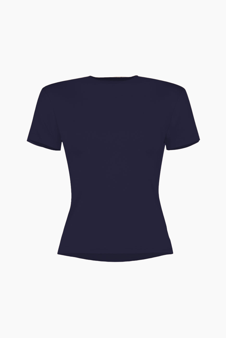 Playera básica azul marino de manga corta, sin botones