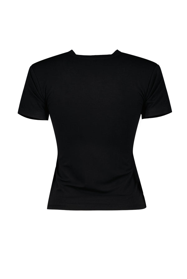 Playera Negra Casual Manga Corta