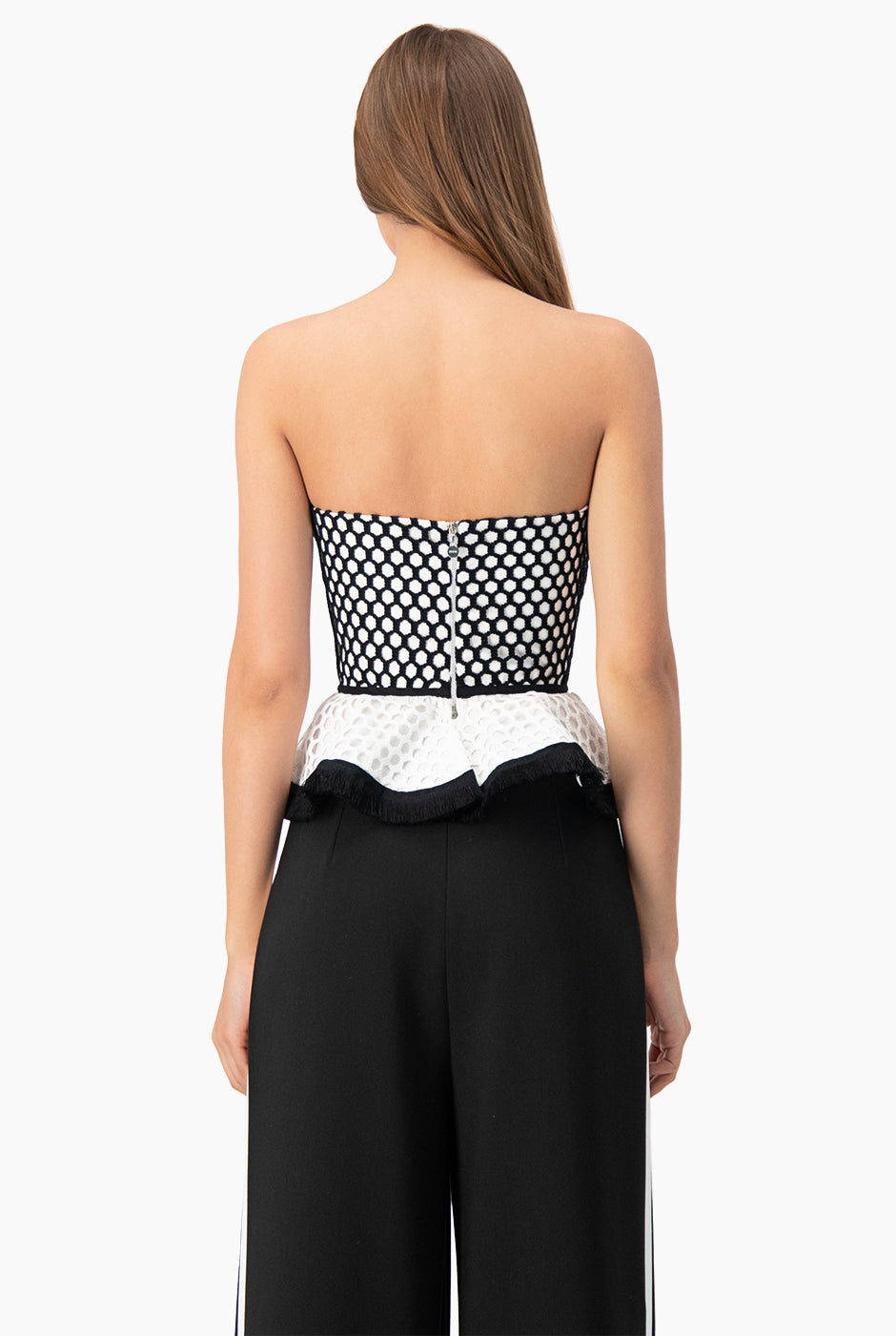 Blusa tipo bustier de tela red