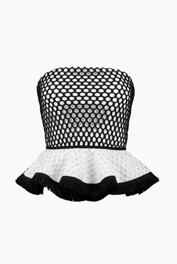 Blusa tipo bustier de tela red