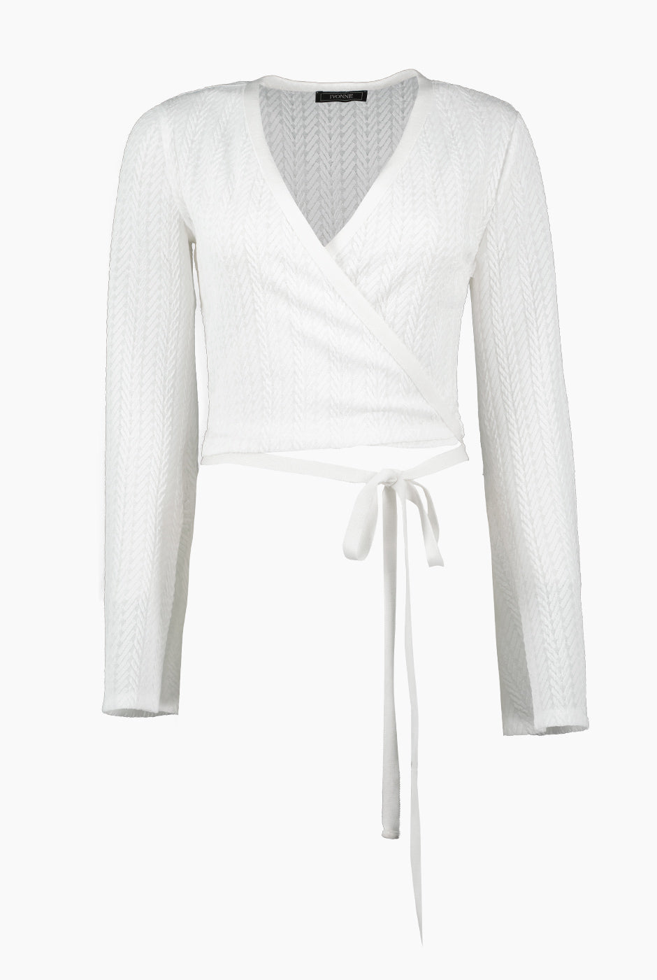 Blusa tejida con manga larga acampanada y escote en V