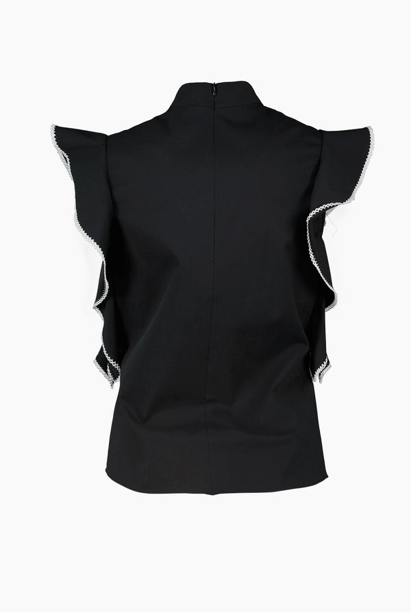 Blusa recta sin mangas y cuello redondo
