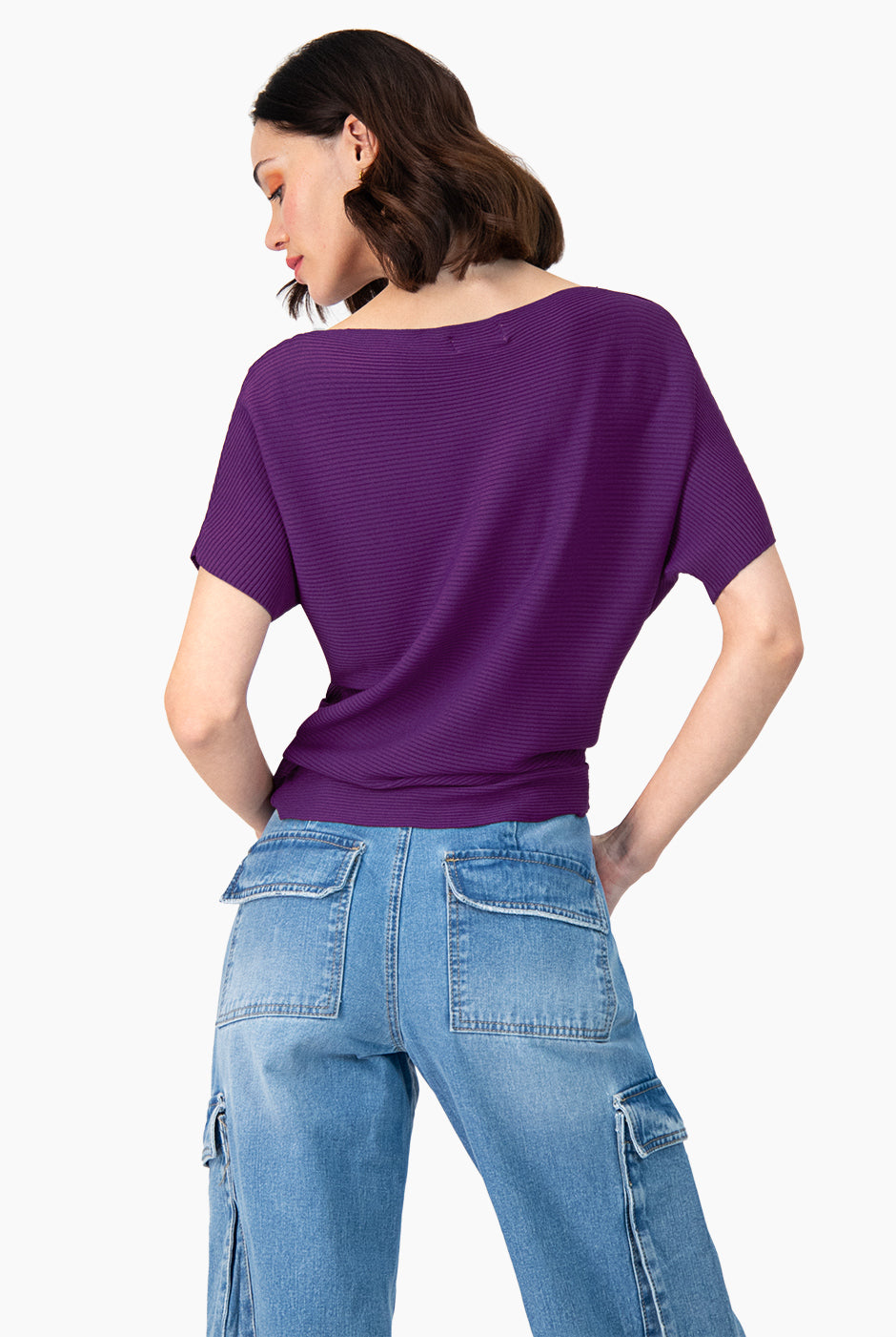 Blusa manga corta color magenta