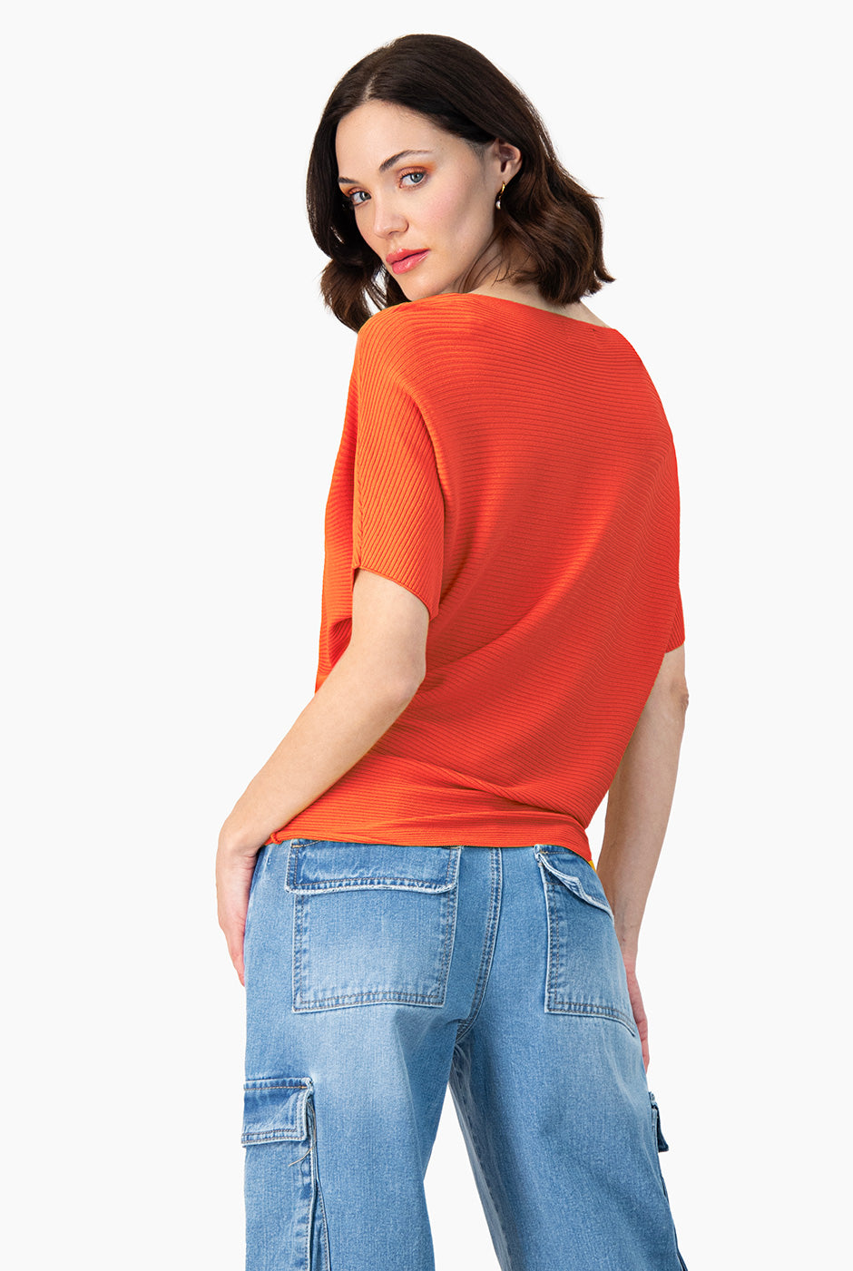 Blusa manga corta color naranja