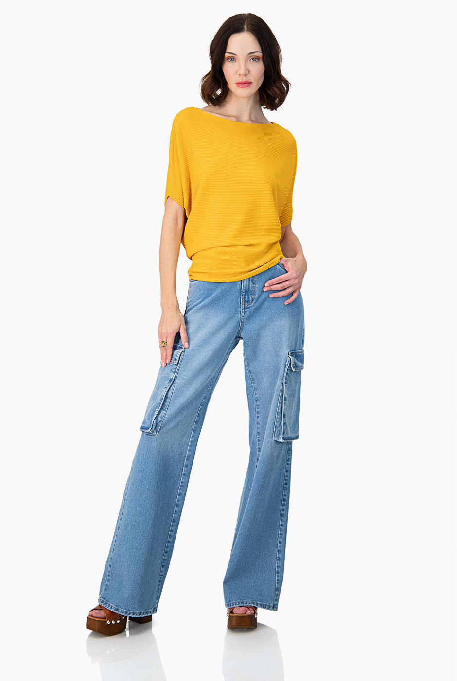 Blusa manga corta color cobre