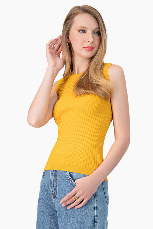 Blusa sin mangas color cobre