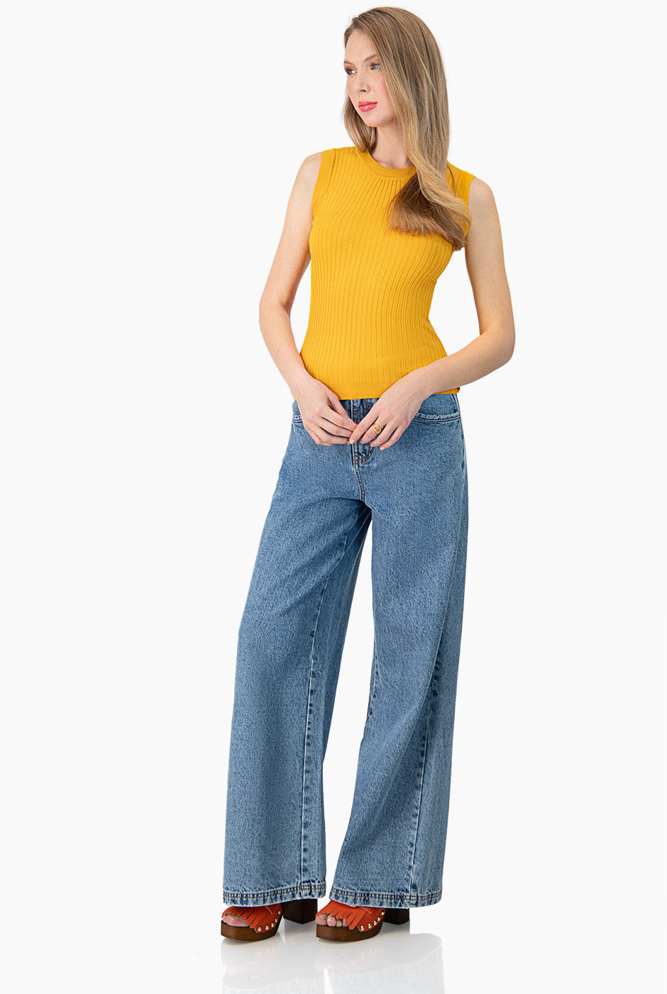 Blusa sin mangas color cobre