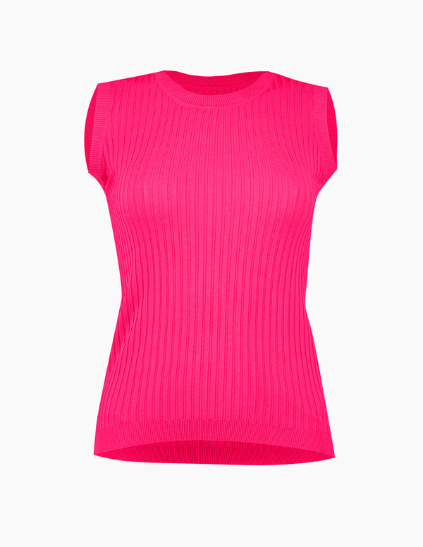 Blusa sin mangas color fucsia