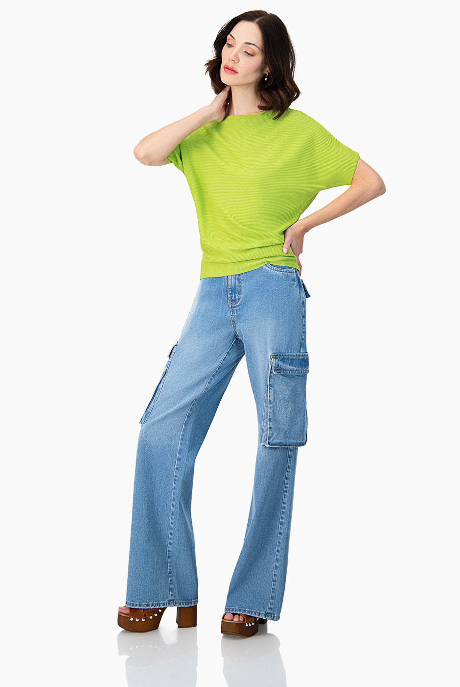 Blusa manga corta color verde claro