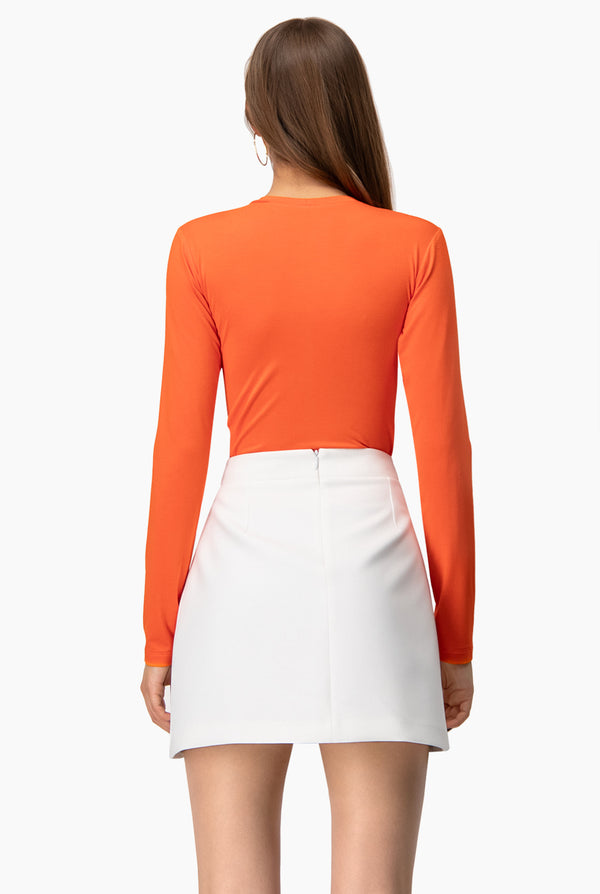 Playera basica de manga larga naranja