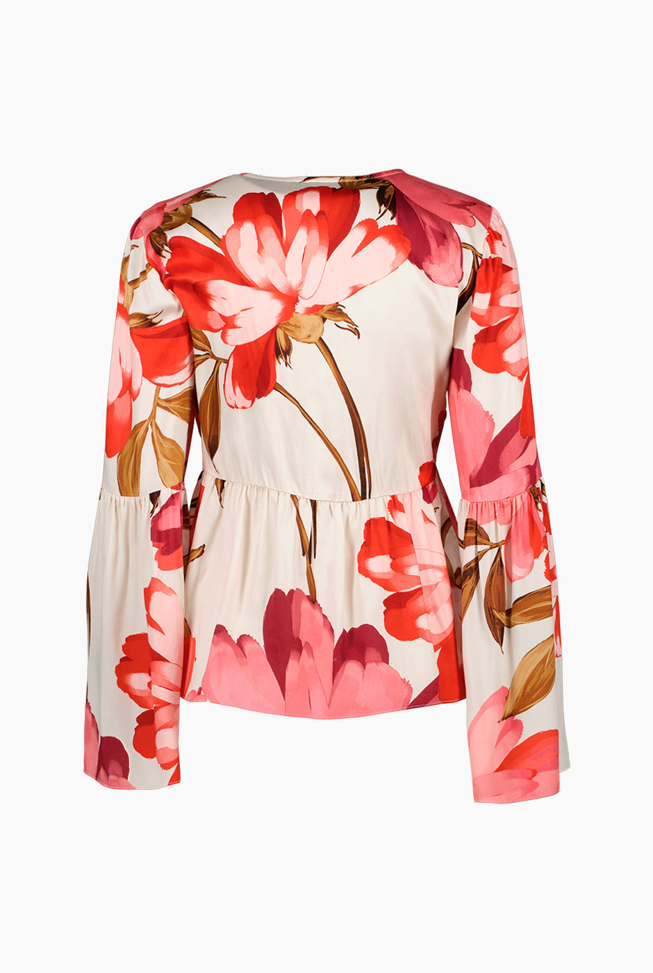 Blusa manga larga campana con escote en V
