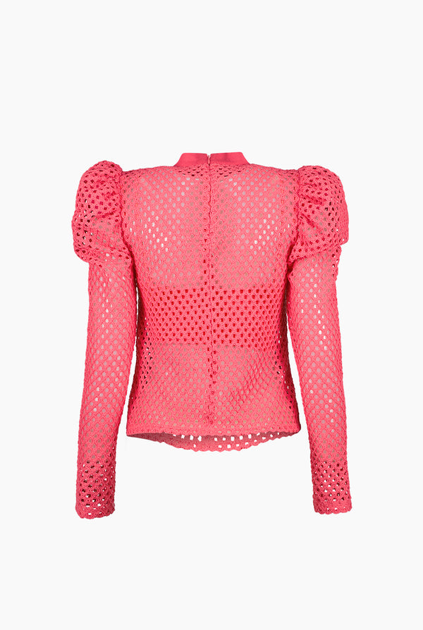 Blusa con hombro abullonado y manga larga