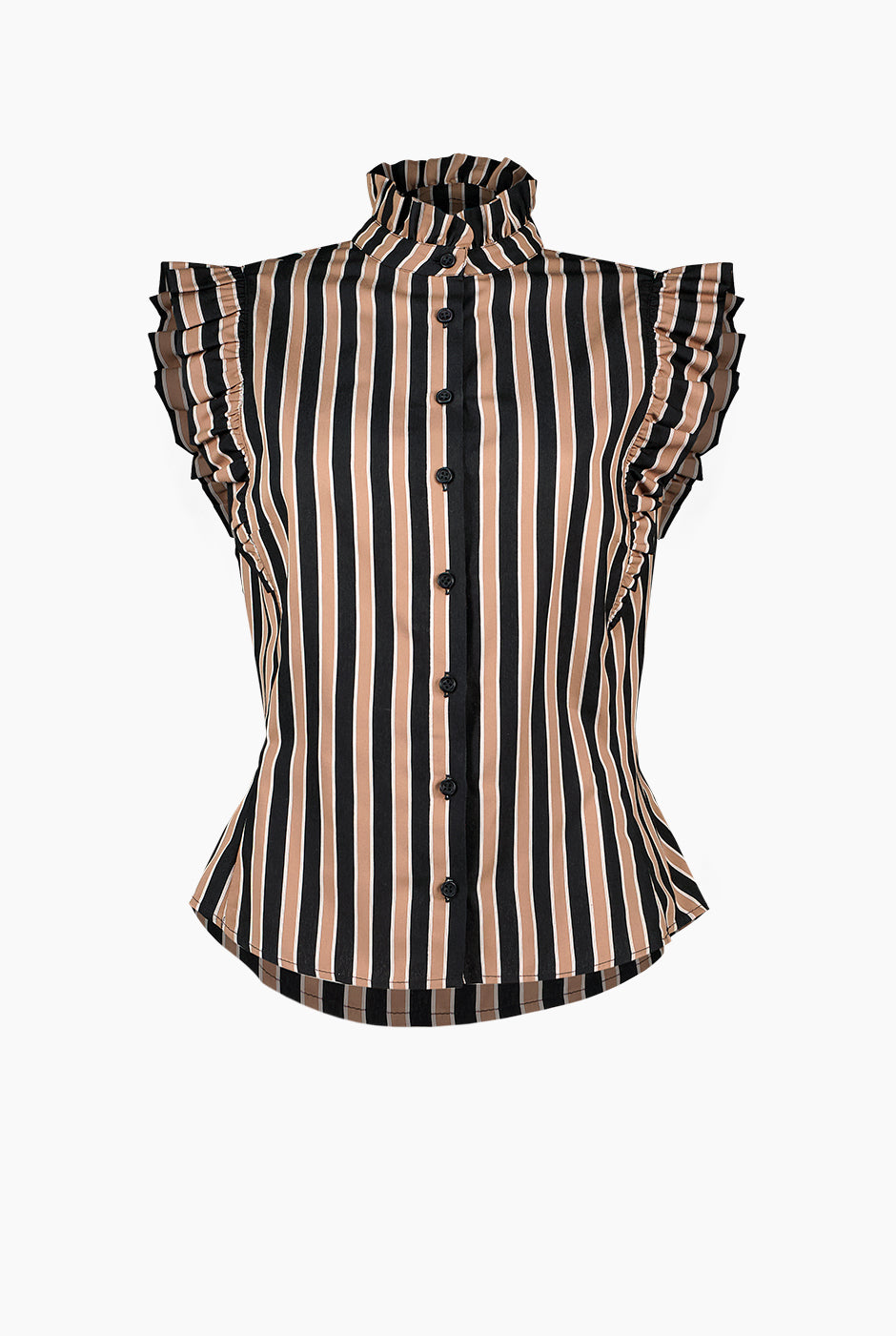 Blusa recta sin mangas y cuello alto