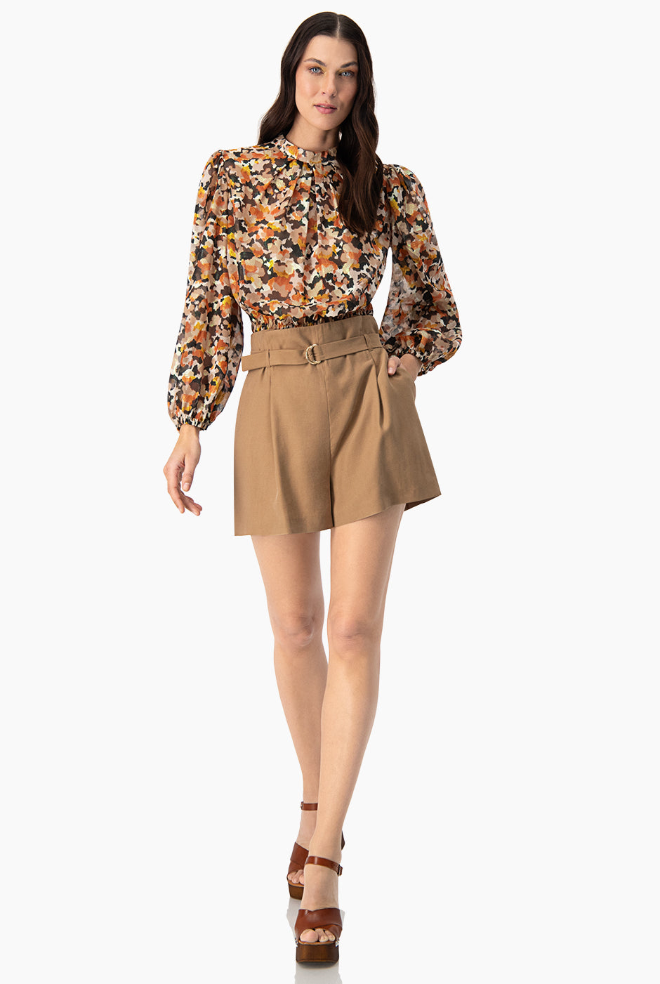 Blusa recta de manga larga amplia