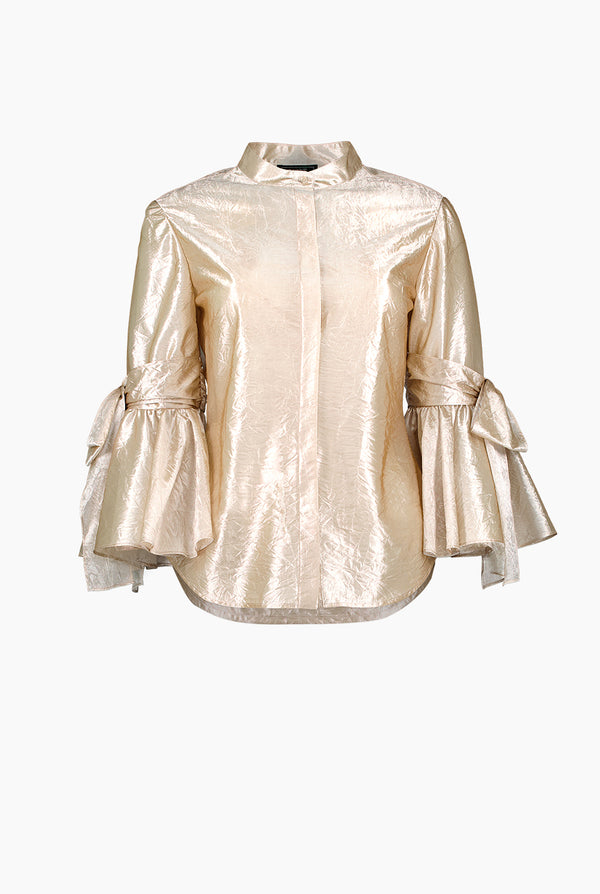 Blusa recta traslucida de manga larga