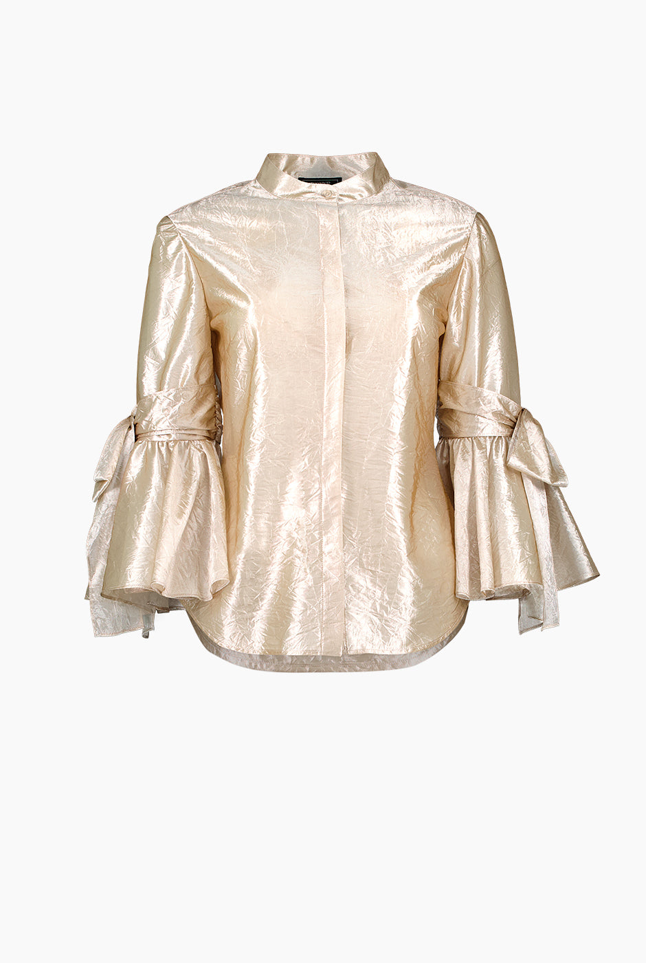 Blusa recta traslucida de manga larga