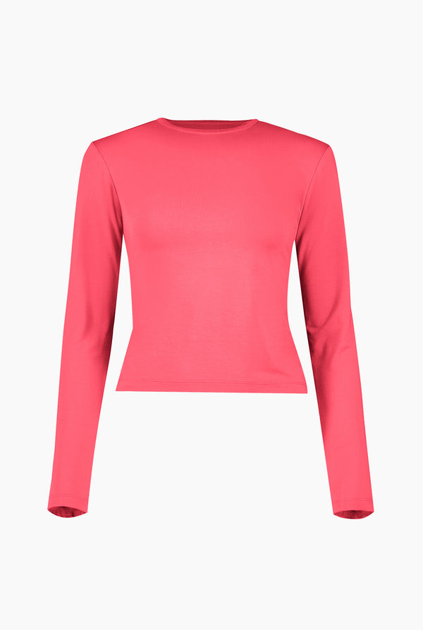 Playera basica de manga larga rosa
