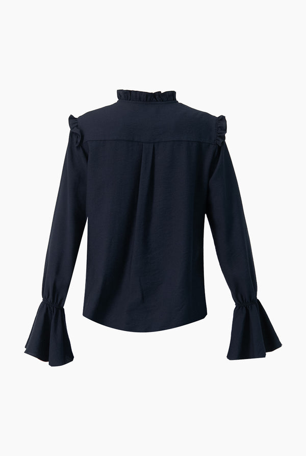 Blusa recta lisa y manga larga