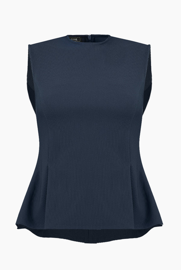 Blusa tipo peplum sin mangas