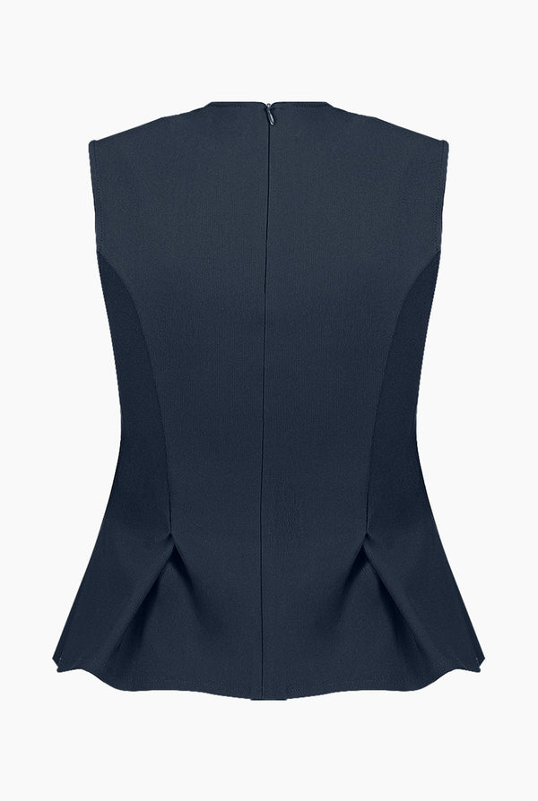 Blusa tipo peplum sin mangas