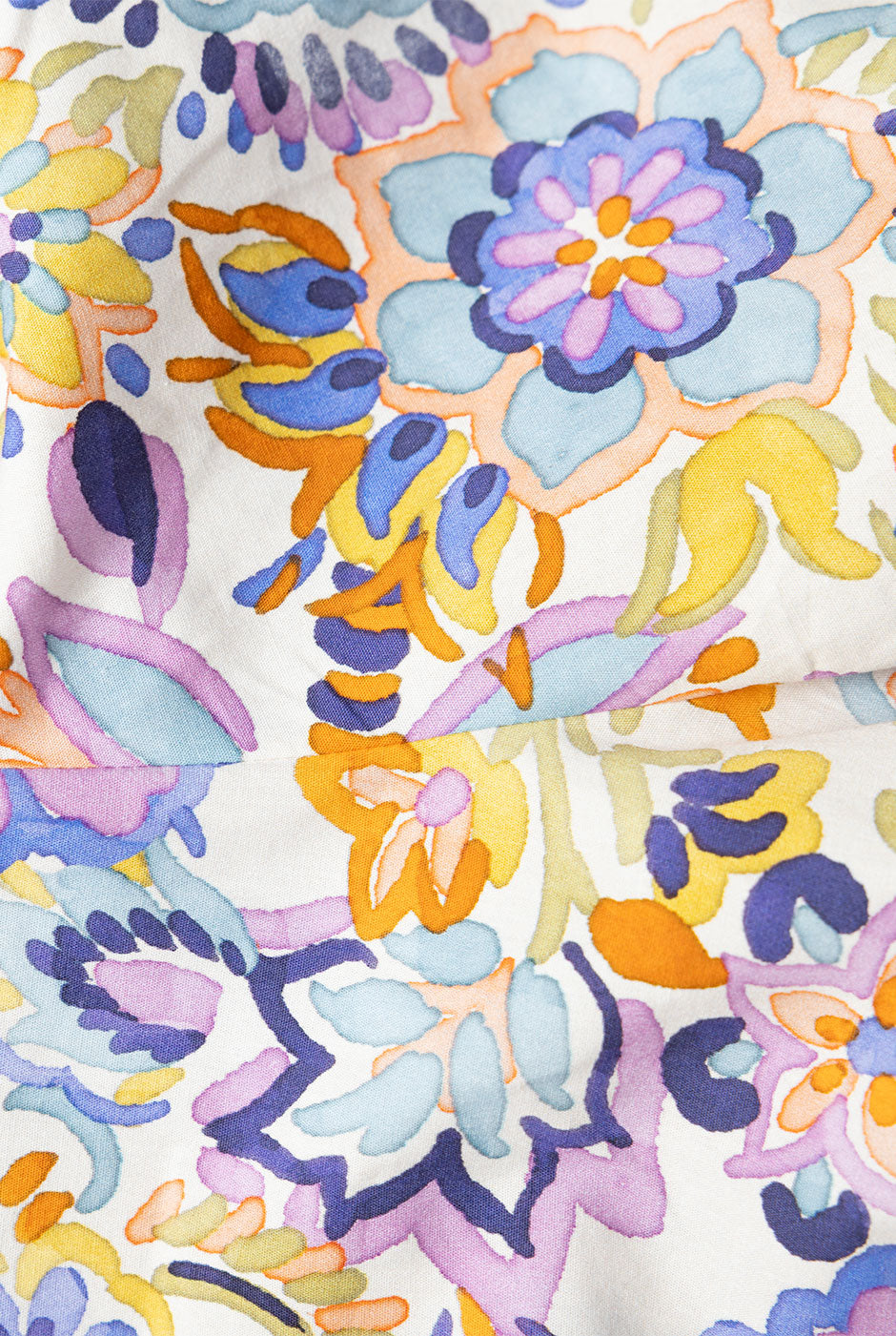 Blusa estampada floral de un hombro con amarre