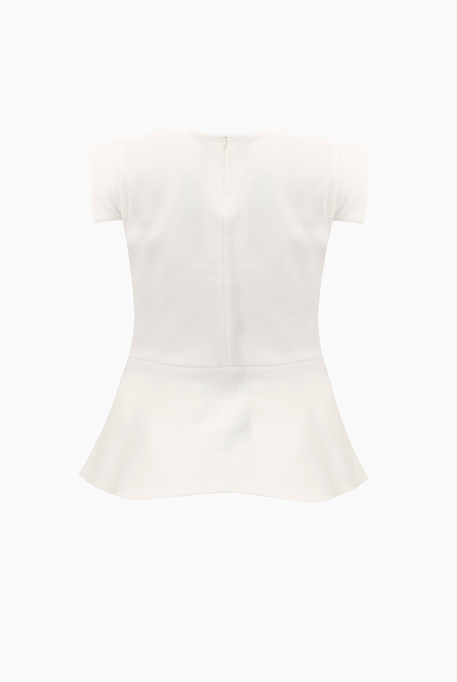 Blusa blanca sin mangas con cuello redondo