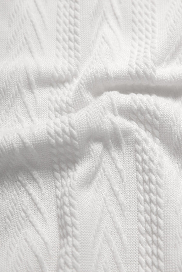 Blusa recta tejida y cuello redondo