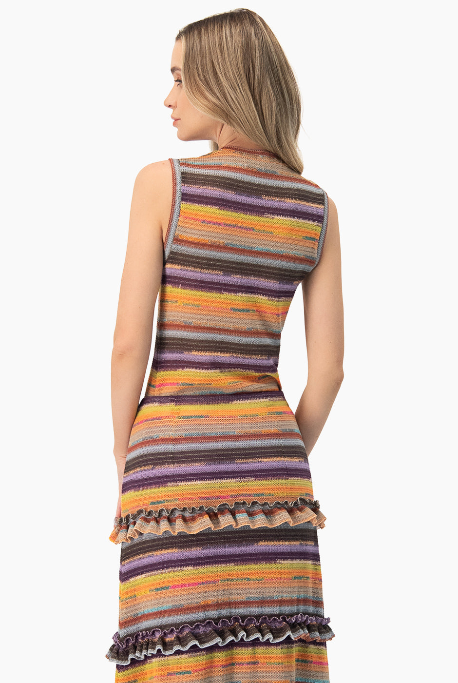 Top tejido sin mangas multicolor de algodón