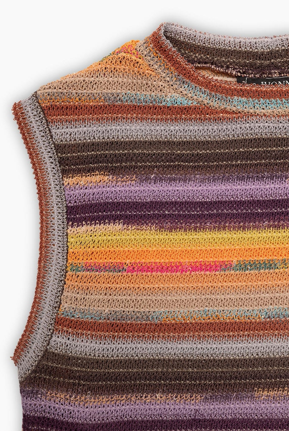 Top tejido sin mangas multicolor de algodón