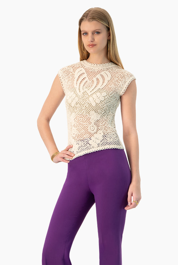 Blusa Crochet Retícula