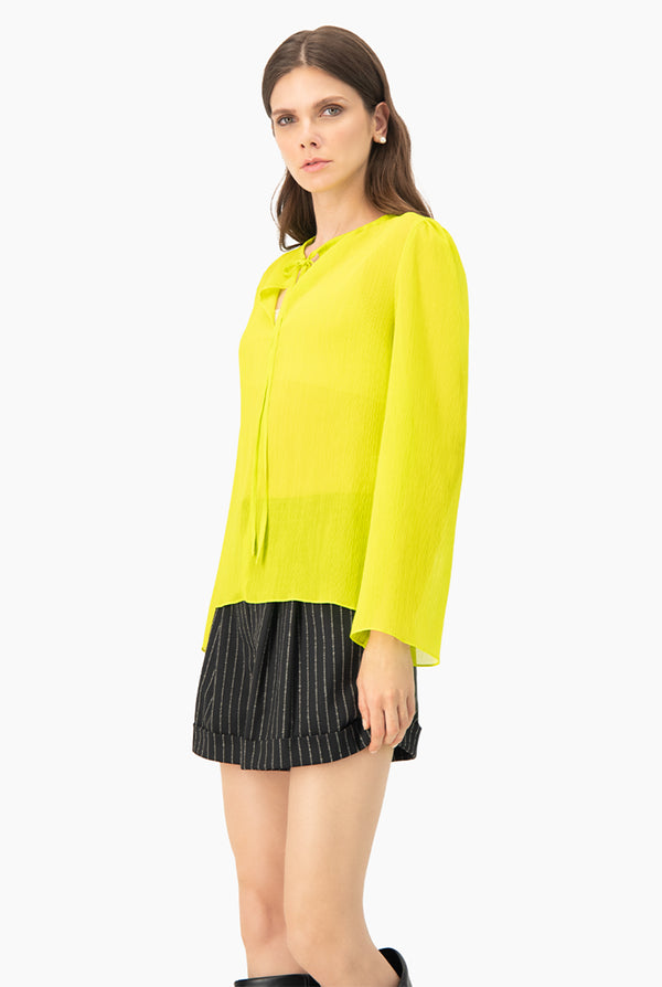 Blusa Verde Larga Manga V