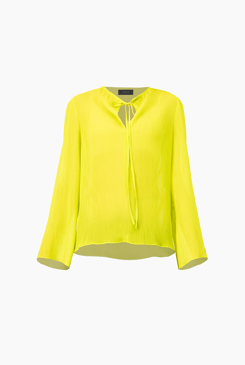 Blusa larga verde con escote V y mangas largas