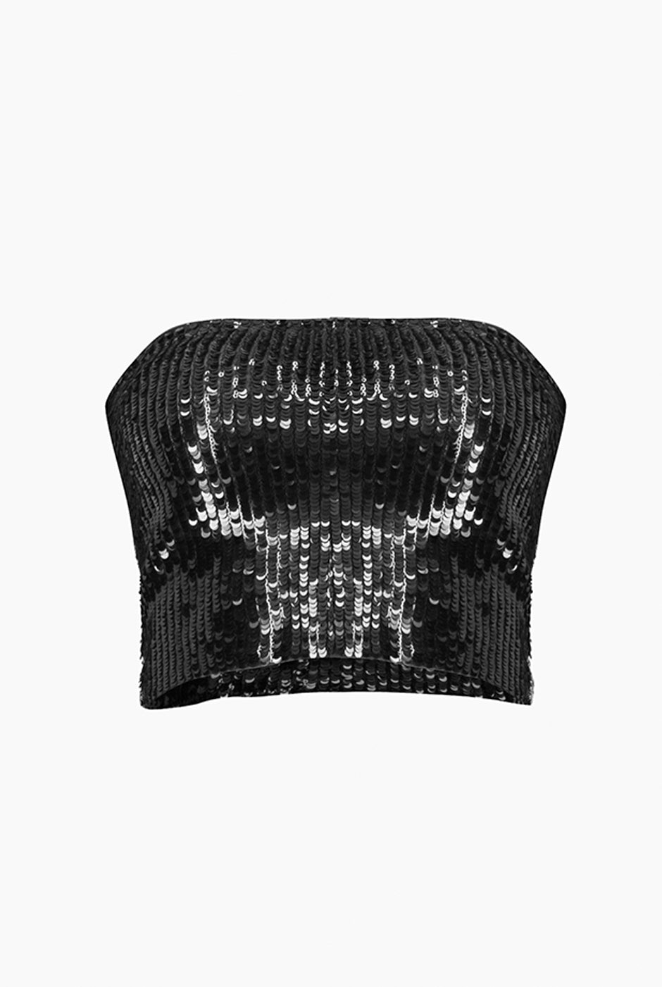 Top tubo de lentejuelas negro sin mangas