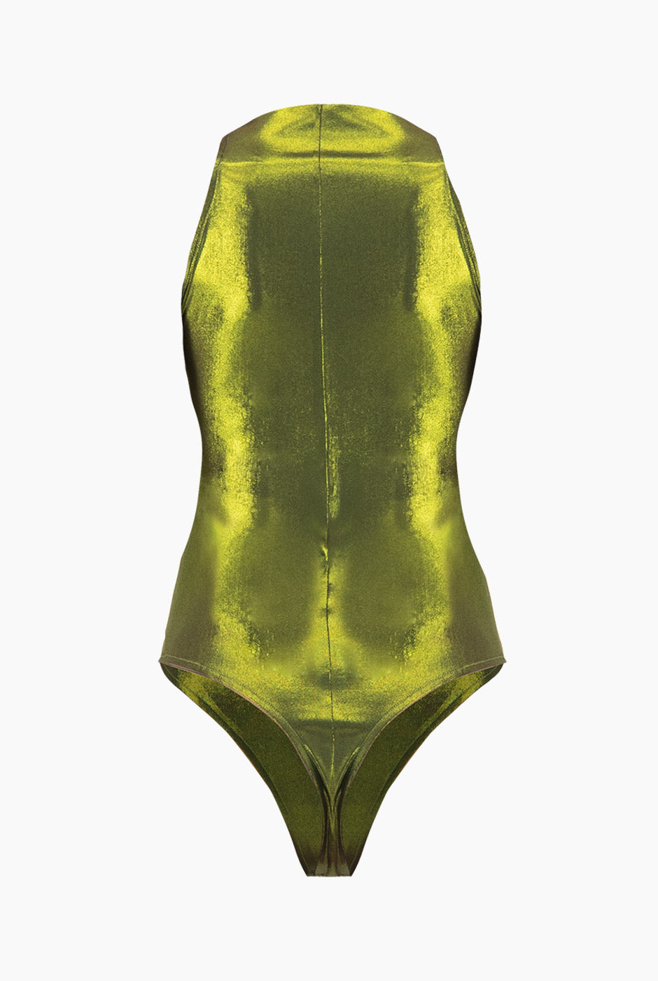 Body liso sin mangas verde olivo con cuello redondo